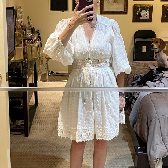 Zimmermann Dresses & Skirts - Zimmermann Floral Lace Dotted Mini Dress.